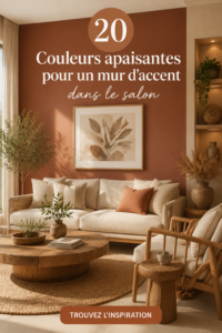 Salon lumineux avec un mur peint dans une teinte apaisante de bleu