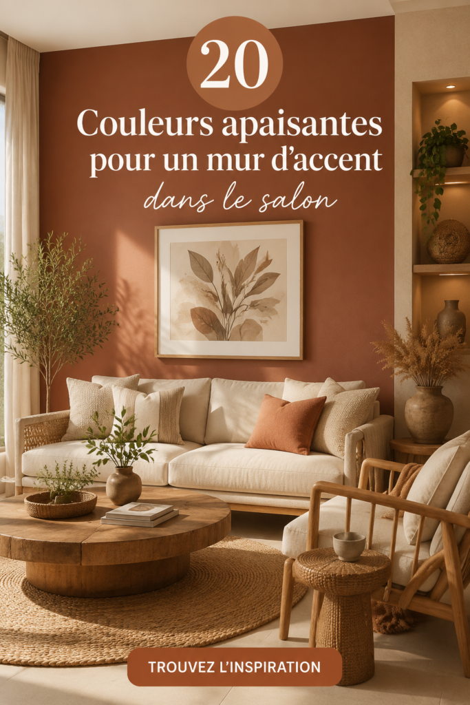 Salon lumineux avec un mur peint dans une teinte apaisante de bleu
