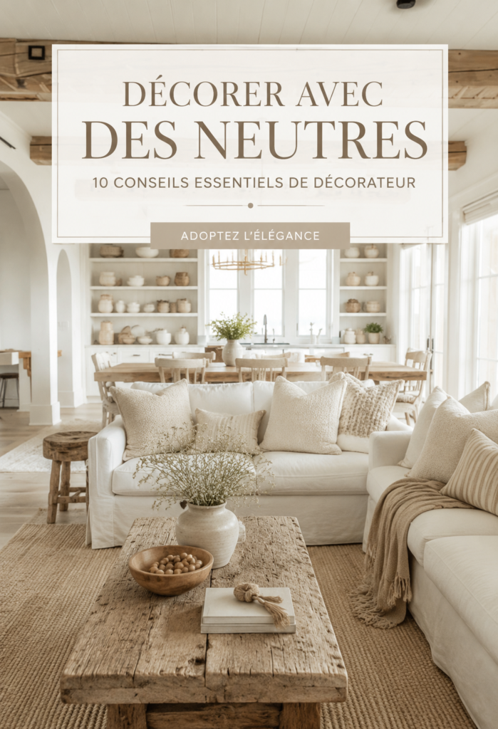 Intérieur avec une décoration neutre alliant confort et élégance.