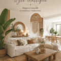 Un salon décoré dans un style boho classique avec des textiles chaleureux