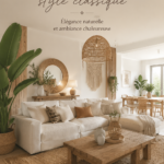 Un salon décoré dans un style boho classique avec des textiles chaleureux