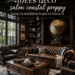 Un salon décoré dans un style côtier avec des accents marins et des couleurs apaisantes