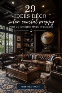 Un salon décoré dans un style côtier avec des accents marins et des couleurs apaisantes