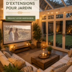Extension de jardin moderne avec des plantes et un espace de détente