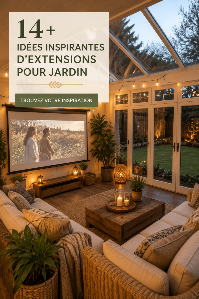 Extension de jardin moderne avec des plantes et un espace de détente