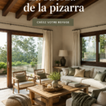 Une table avec divers outils et une pizarra utilisée pour des projets créatifs.