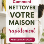 Femme en train de passer l'aspirateur dans un salon bien rangé