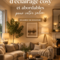 Un salon cosy illuminé par des lampes chaleureuses et accueillantes.