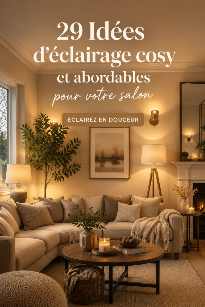 Un salon cosy illuminé par des lampes chaleureuses et accueillantes.
