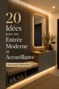 Entrée moderne et accueillante avec décoration chaleureuse.