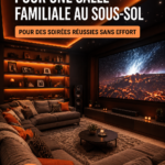 Une salle familiale moderne et accueillante avec des fauteuils confortables et une décoration chaleureuse.