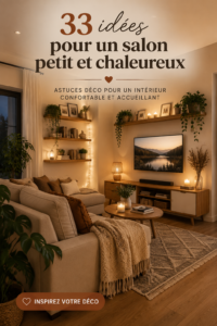 Salon cosy avec canapés confortables et éclairage doux