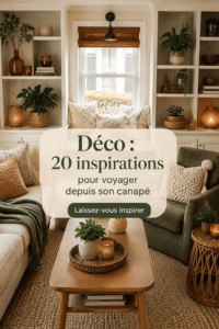 Une décoration intérieure inspirée des voyages avec des éléments colorés et chaleureux.