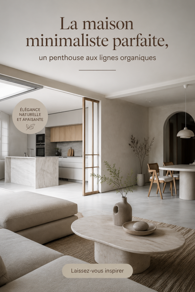 Penthouse minimaliste avec lignes organiques et grande luminosité