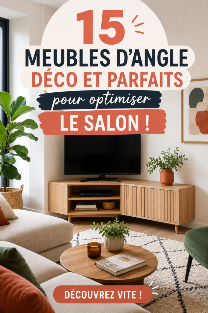 Salon chaleureux avec un meuble d'angle décoratif et fonctionnel