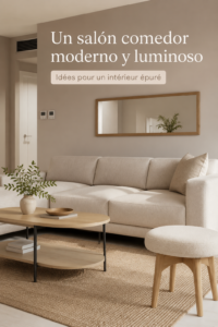 Salon moderne avec une décoration lumineuse et accueillante.