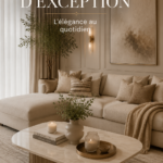 Salon luxueux avec des meubles élégants et une décoration chaleureuse.