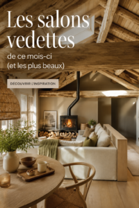 Un salon moderne et chaleureux, avec un éclairage douillet et un décor contemporain.