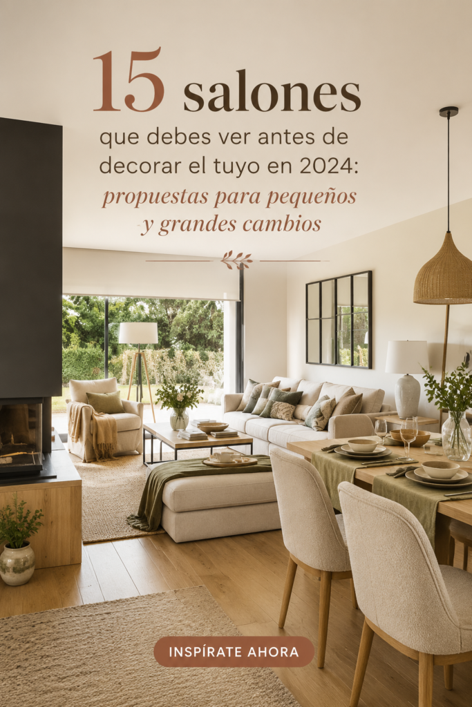 Un salon moderne et chaleureux, idéal pour la décoration intérieure en 2024.