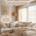 Un salon accueillant avec des accents déco cosy et chaleureux.
