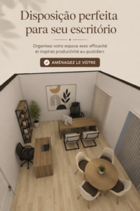 Bureau aménagé de manière chaleureuse et pratique avec des éléments décoratifs inspirants.