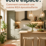 Cuisine moderne aménagée avec des meubles IKEA, mettant en avant un style chaleureux et pratique.
