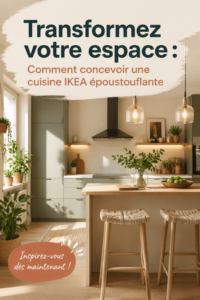 Cuisine moderne aménagée avec des meubles IKEA, mettant en avant un style chaleureux et pratique.