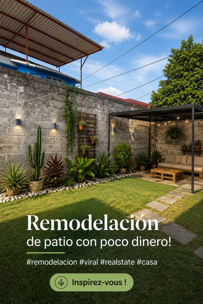 Un patio rénové avec des meubles confortables et des plantes vertes