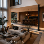 Salon scandinave lumineux avec des touches naturelles inspirées d'une villa suédoise