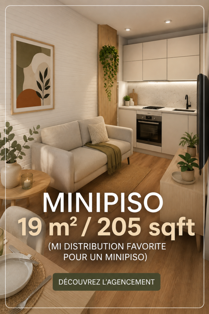 Aménagement d'un mini appartement de 19m² avec un style cosy