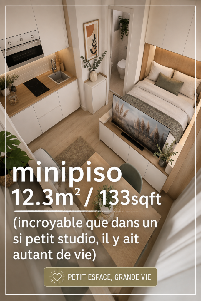 Minipiso aménagé de 12m² avec un coin salon accueillant