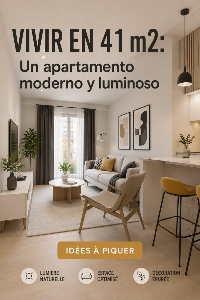 Un appartement lumineux et moderne de 41 m², décoré avec goût.