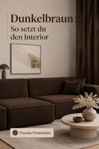 Salon décoré avec des meubles en brun foncé, apportant chaleur et élégance.