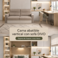 Canapé lit vertical DIVO dans un salon moderne, optimisant l'espace.