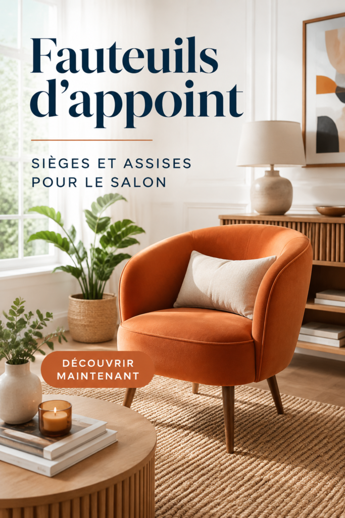 Chaise d'accent élégante dans un salon décoré.