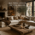 Un salon cosy avec des teintes terreuses et des éléments décoratifs naturels