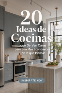 Cuisine moderne et chic avec des éléments décoratifs abordables.