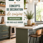 Cuisine moderne avec des éléments en bois et des accents métalliques
