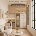 Un salon élégant avec un mobilier sophistiqué et fonctionnel, idéal pour une décoration intérieure chic.