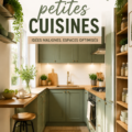 Petite cuisine élégante avec un agencement fonctionnel