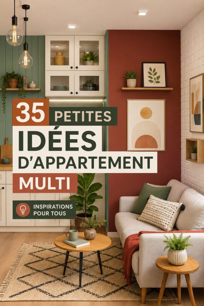 Intérieur chaleureux d'un salon avec des meubles multifonctionnels