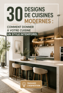 Cuisine moderne avec un design épuré et chaleureux, illustrant l'aménagement contemporain.