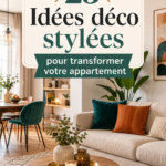 Un salon moderne et chaleureux avec des touches déco personnelles.