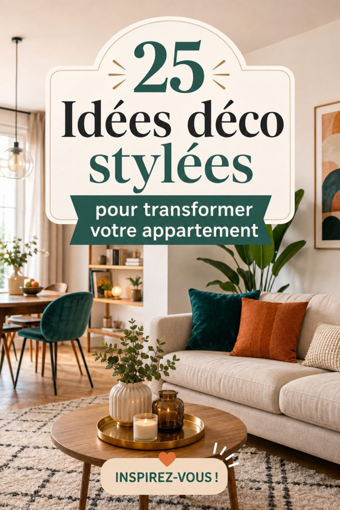 Un salon moderne et chaleureux avec des touches déco personnelles.