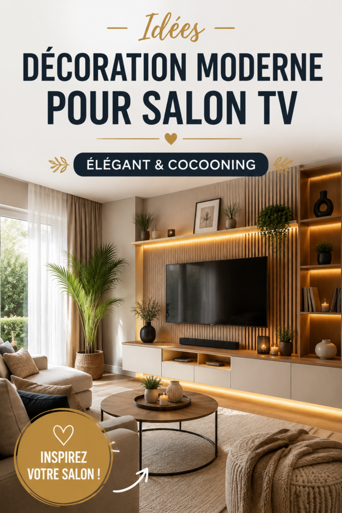 Salon moderne décoré avec des couleurs chaudes et un mobilier accueillant