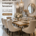 Salle à manger élégamment décorée avec des éléments modernes et chaleureux