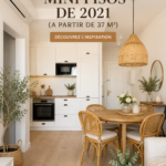 Un petit salon très bien aménagé avec des couleurs chaleureuses et un mobilier fonctionnel.
