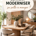 Salle à manger moderne avec des éléments chaleureux et conviviaux