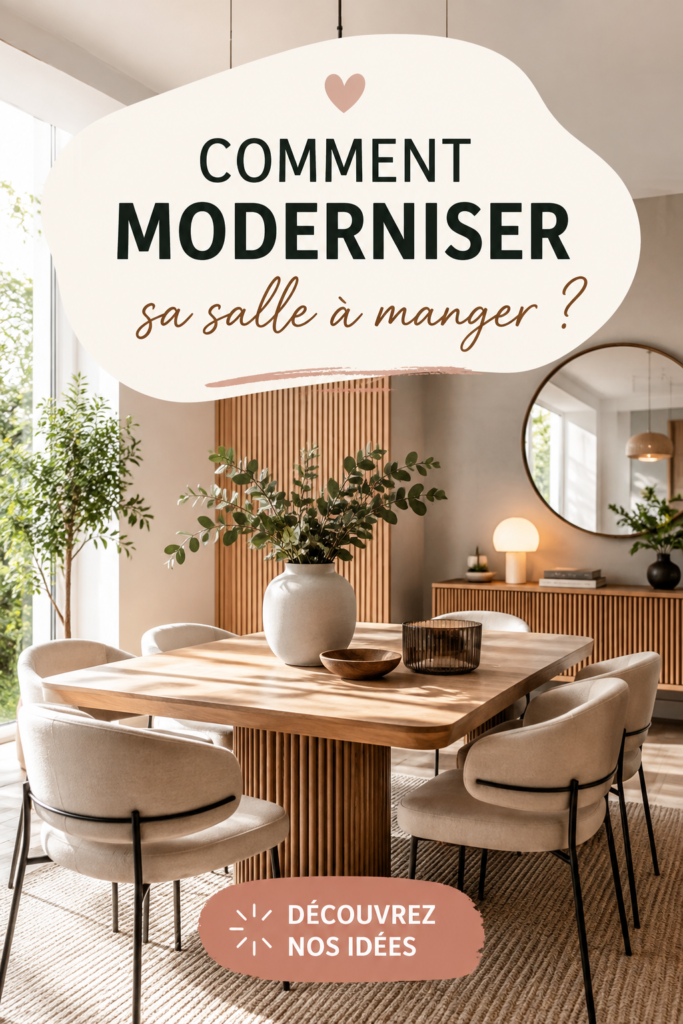 Salle à manger moderne avec des éléments chaleureux et conviviaux