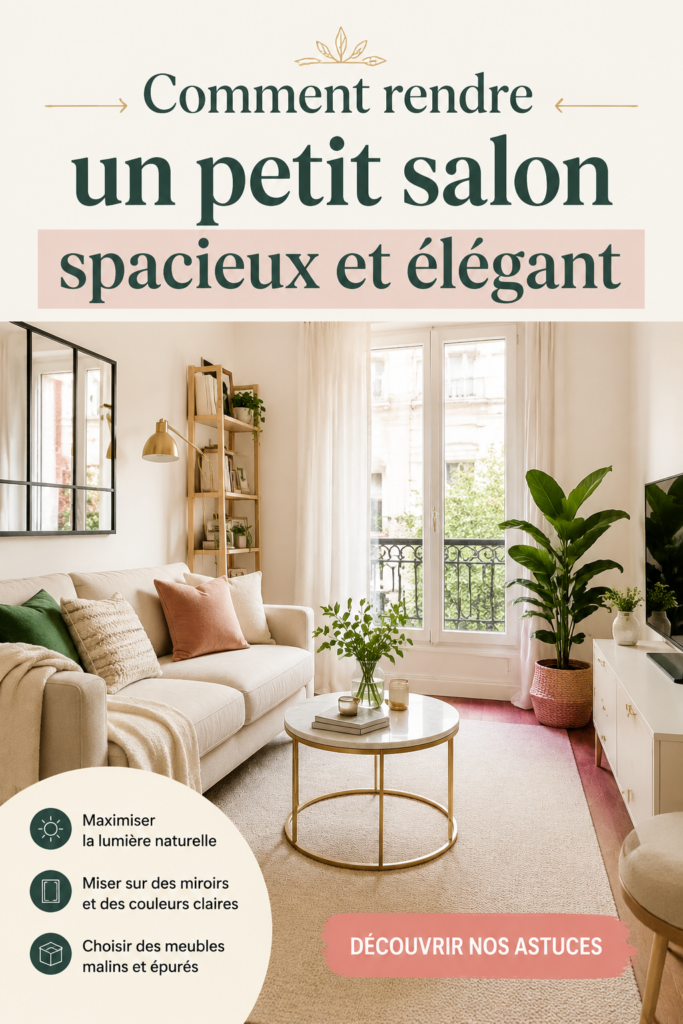 Un petit salon élégant avec des couleurs claires et des meubles bien agencés
